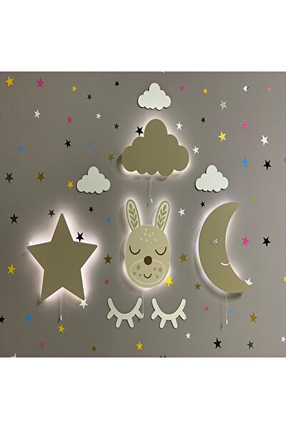 instababyrooms Çocuk Odası Aydınlatma Dörtlü Set 003 - Duvar Dekorasyon Ürünleri