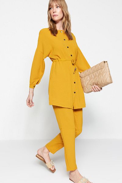 Trendyol Modest Zweiteiler - Gelb - Regular Fit