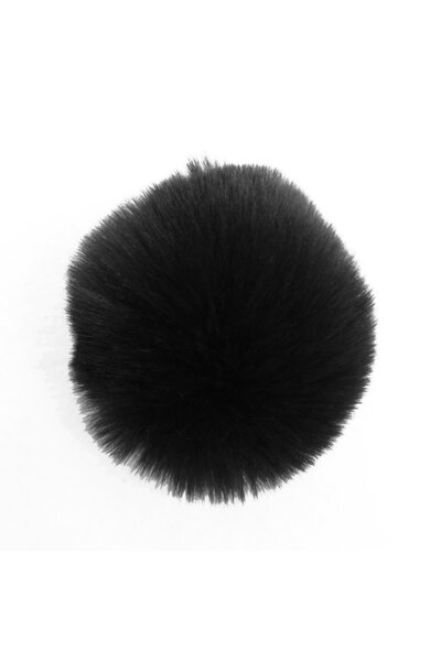 Asel Hobi Tasarım Siyah Şapka Ponponu