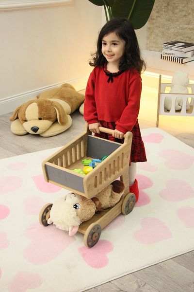HobiMax Wooden Toy First Step Market Cart