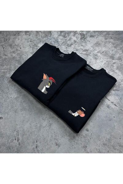 Be Original طاقم الرقبة البلوز شريك عاشق زوجين مزيج 3 موضوع توم وجيري مطبوعة