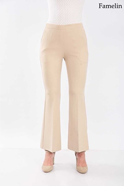 Famelin Ispanyol Paça Beli Lastikli Pantolon