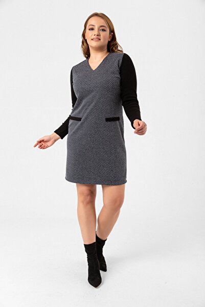 Laranor Сіре велике плаття з V-подібним вирізом