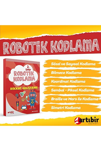Artıbir Yayınları 2 Sınıf Dikkat Ve Zeka Geliştiren 2'li Set -- Hızlı Okuma Kitabım +robotik Kodlama