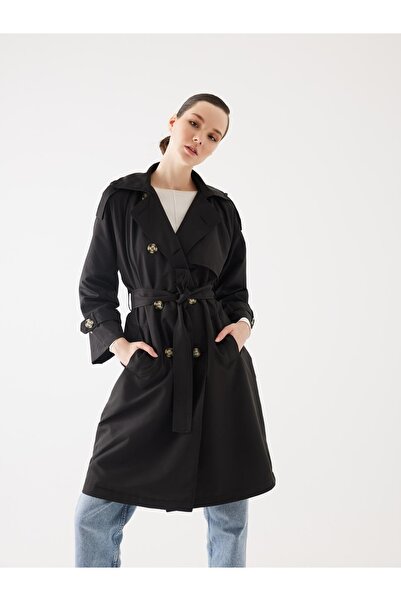 Juste Studio Чорна вітровка Детальний тренчкот