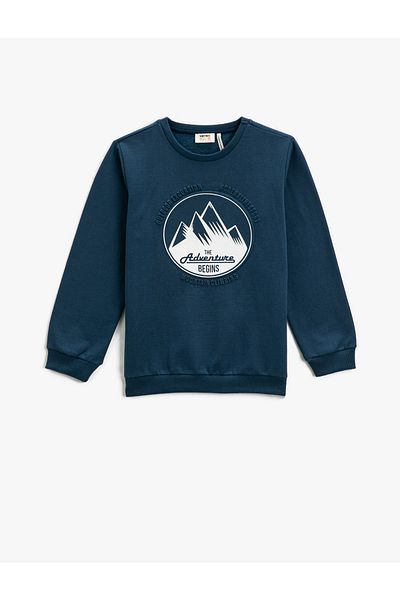 Koton Printed Sweatshirt Nature And Adventure Themed Long Sleeve Crew Neck