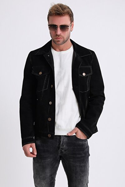 Leather Club Siyah Nubuk Süet Ceket