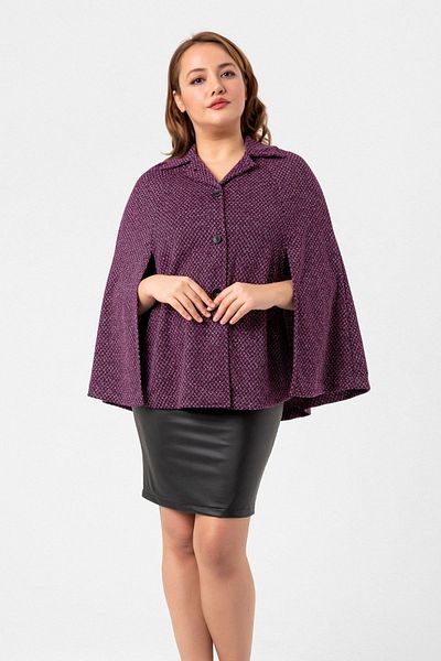 Laranor Pelerina și poncho cu design special pentru guler de cămașă de mărime mare violet