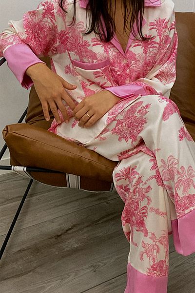 Mita Concept Cotton Satin Shirt Pajama Set