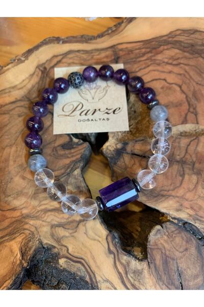 parze doğaltaş سوار بتصميم كريستال الجمشت والكوارتز واللابرادوريت