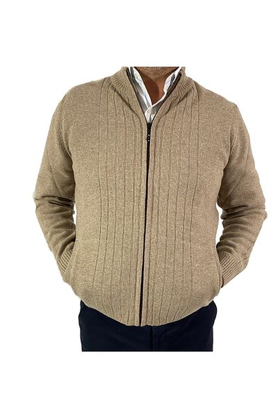 DCN Fire Lamb Wool Zippered Cardigan-6521