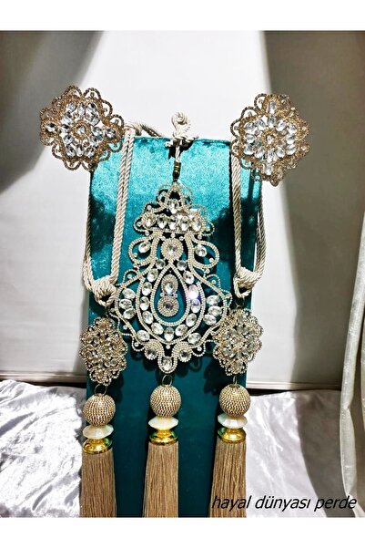 Hayal Dünyası Perde Aksesuarları Swaroski Taşlı Özel Tasarım Renso, Braçol Ve Sarkıt Seti