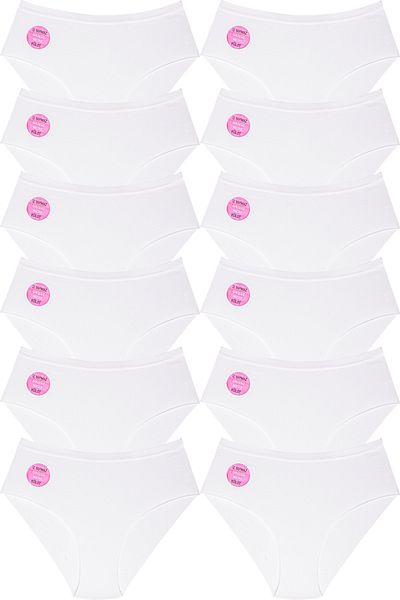 Meren Underwear 12 قطعة من الملابس الداخلية النسائية ذات الخصر المطاطي الأبيض بدون خياطة