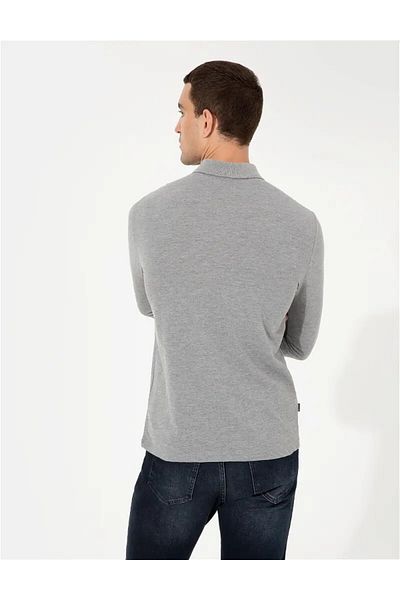 Pierre Cardin Hanorac de bază Gri Melange Slim Fit