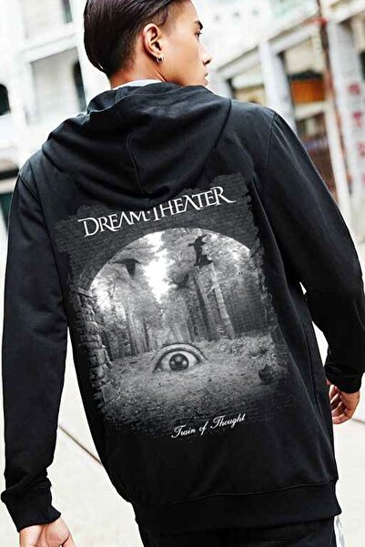 Freak Tshirt Μαύρο χρώμα Dream Theater Φούτερ με φερμουάρ και κουκούλα, με στ...