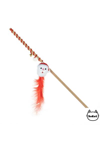 Be Cat Santa Claus, Plush Toy Santa Claus Figured Cat Fishing Rod with Bells