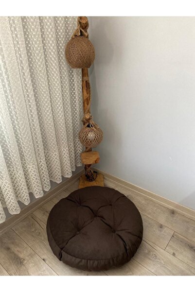 Genel Markalar Lavinia Yuvarlak Kahverengi Yer Minder Yer Puf