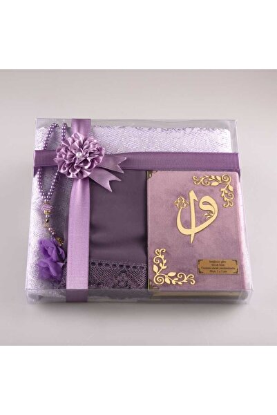 Hayrat Neşriyat Şal + Seccade + Tesbih + Kuran Hediye Seti (çanta Boy, Kadife...