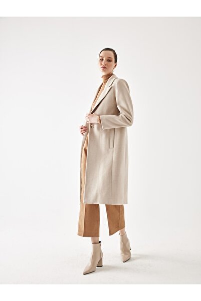 Juste Studio Кремове пальто-чаша на одному ґудзику