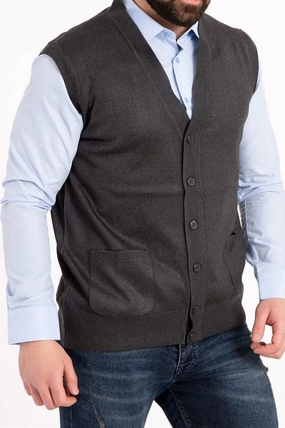 Gradyan Smoked Men's Wool Knitted Thin Knitwear Vest