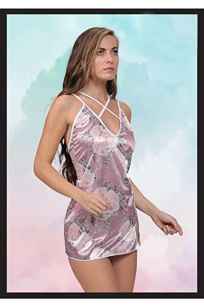 LoeFit Жіночий візерунок, деталізована шия, сексуальна фантазійна нічна сорочка, нова модель