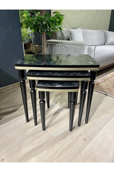 KAYA HOME 3’lü Lüks Zigon Sehpa ( Lake Boya )