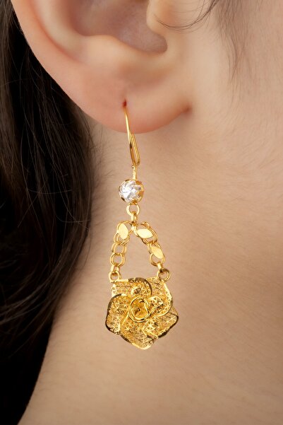 Çelikoğlu Kuyumculuk 14 Ayar Altın Pullu Sallantılı Küpe 4,75 Gr