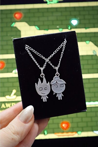 Genel Markalar Sevgililer Günü Zincirli Ateş Ve Su Kolyesi Çift Aşk Kolye