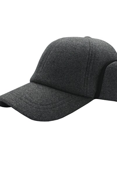 şapkadan Kışlık Kep Gri Polarlı Avcı Şapka Kulaklıklı Şapka