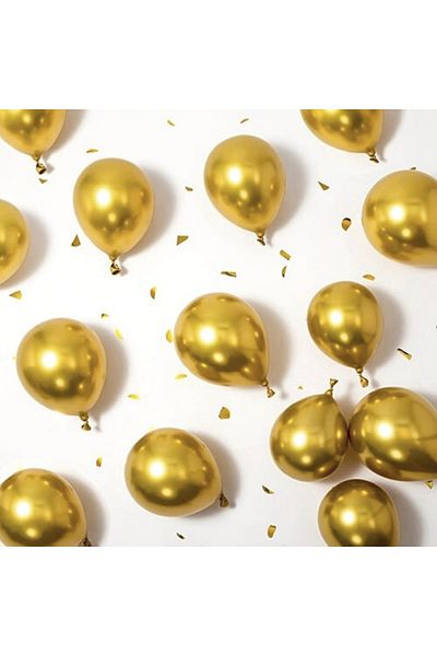 Party City 5 Inch Chrome Gold Mini Balloon 5 Pieces (12 cm) Chrome Shiny Balloon
