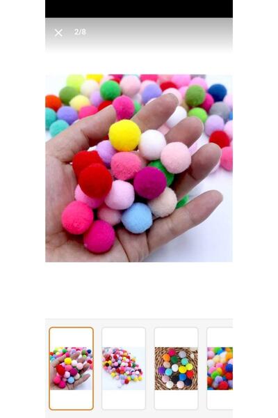 TİNEKE Colorful Pompoms Cat Toy (2.5 Cm 100 Pieces)