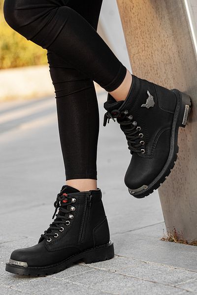 Khayt Barnard Warm Lining Zippered Rubber Non-Slip Sole Unisex Boots