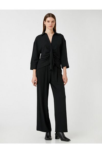Koton Lurex-Palazzo-Hose mit Taschen