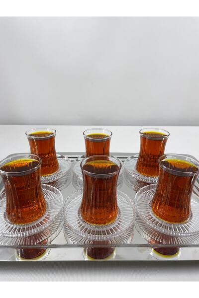Kitchen Crazy Elysia Model 6 Lı Cam Çay Tabağı