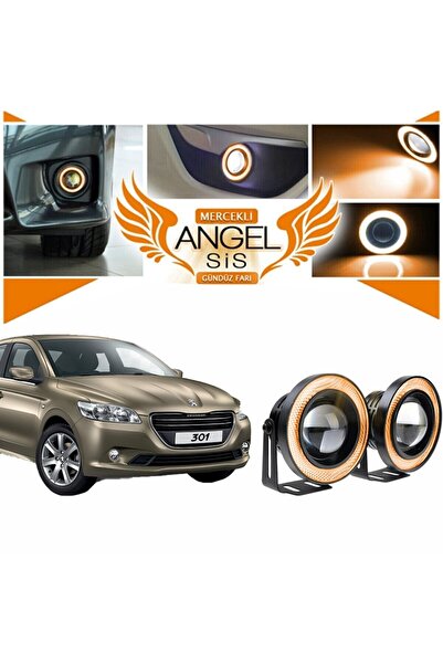 STS Oto Aksesuar Peugeot 301 Uyumlu, Universal Mercekli Led Angel Sis Farı, 7...