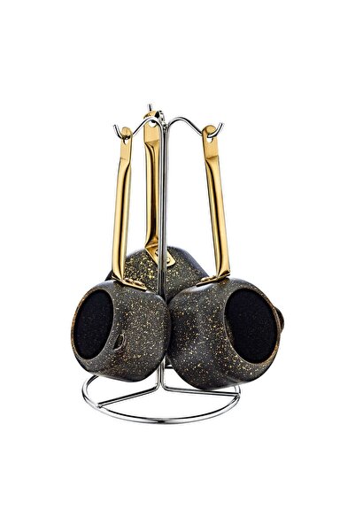 Genel Markalar 7220 Siyah Üzerine Gold Damla Cezve Seti