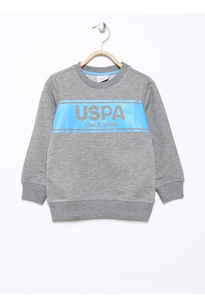 U.S. Polo Assn. Boy's Gray Melange Sweatshirt Toselkids