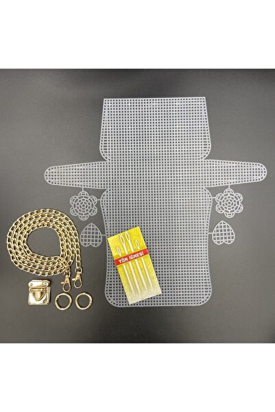 LİNA TUHAFİYE Σετ πλαστικών τσαντών από καμβά μεσαίου μεγέθους