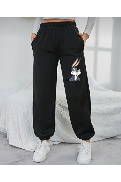 My Blog بنطال رياضي للركض باللون الأسود من باغز باني