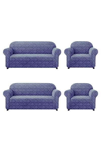 elgeyar Flexible Shawl Patterned Jacquard Sofa and Sofa Bed Cover - For 3+3+1+1 Set Without Skirts