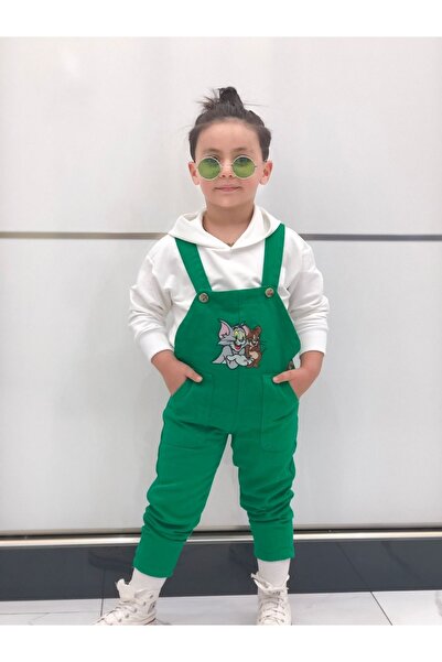 Pink Hippo Kids Unisex Παιδικό φούτερ με κέντημα Tom and Jerry με λεπτομέρειες και κουκούλα