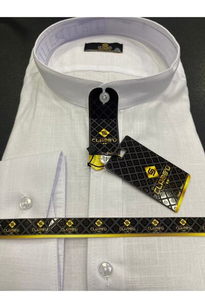 CLASSO Battal Mold Flam Linen Judge Collar Shirt