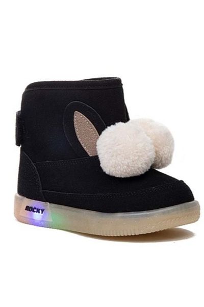 Walked Tweety 0922 Ultra Light Non-Slip Sole Lighted Pompom Boots