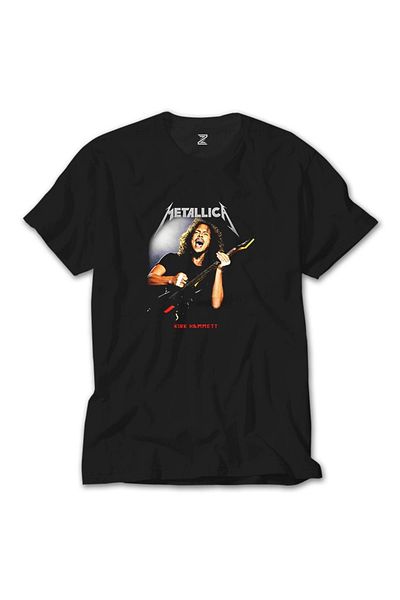 Z zepplin Μαύρο μπλουζάκι κιθάρας Metallica Kirk Hammett