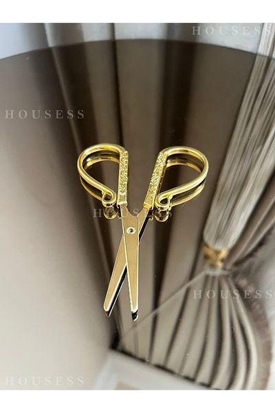Housess Promise Engagement Henna Scissors Curved Gold Embroidered