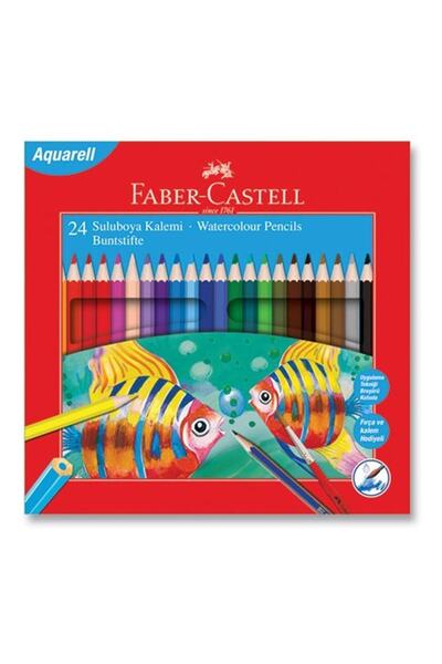 Faber Castell Faber-castell Karton Kutu Aquarel Boya Kalemi, 24 Renk