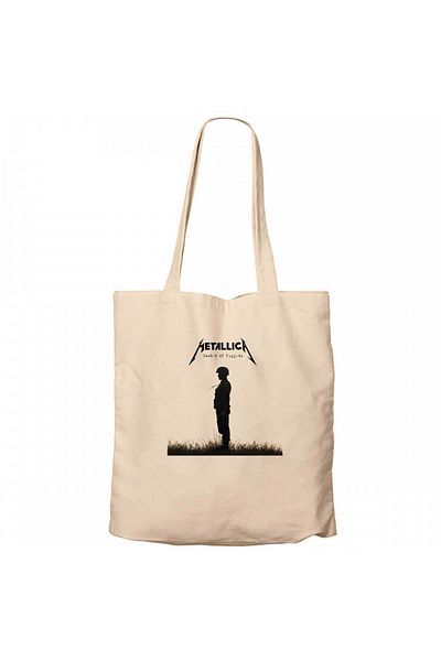 Z zepplin Metallica Master Of Puppets Metal Soldier Cream Canvas Tote Bag