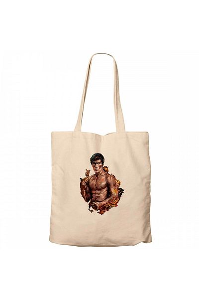 Z zepplin Geantă tote din pânză Bruce Lee Kick Dragon