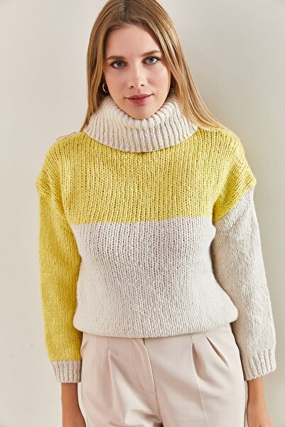 Bianco Lucci Women's Turtleneck Shaft Knitted Sweater