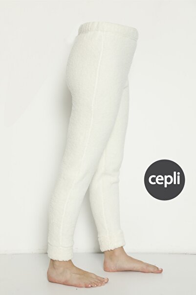 Ladytime بيجامة شتوية من الصوف الناعم الفاخر مع جيوب